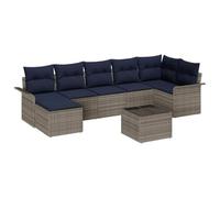 vidaXL Ensemble de canapé de Jardin avec Stockage 8 pcs Gris polyrotin, Canapé modulaire pour Jardin et terrasse, Meuble résistant aux UV, Un Coin détente stylé pour l'extérieur