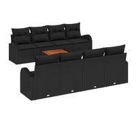 vidaXL Ensemble de canapé de Jardin avec Stockage 9 pcs Noir polyrotin, Canapé Moderne pour Jardin et terrasse, Rangement Durable, matériaux résistants UV, détente dans Le Jardin