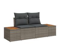 Vidaxl Ensemble De Canapé De Jardin De 7 Pièces Avec Coussins Gris En Poly Rotin Acacia Gris