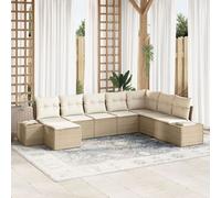 Vidaxl Ensemble De Canapé De Jardin De 8 Pièces Avec Coussins Beige En Poly Rotin