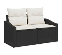 Vidaxl Ensemble De Canapé De Jardin De 8 Pièces Avec Oreillers En Poly Rattan Noir Noir
