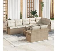 Vidaxl Ensemble De Canapé De Jardin De 9 Pièces Avec Coussins En Rattan Poly Marron Marron