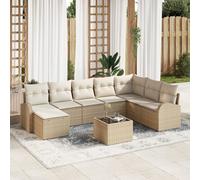 Vidaxl Ensemble De Canapé De Jardin Ensemble De 9 Crème Rotin