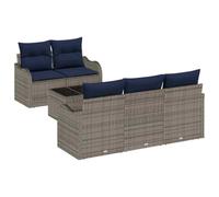 vidaXL Ensemble de canapé de Jardin Gris 55 x 55 x 37 cm polyrotin | Fabriqué en rotin naturel, Idéal pour l'extérieur toute l'année, Coussins en mousse marine pour te détendre toute la journée