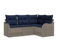 vidaXL Ensemble de canapé de Jardin Gris polyrotin