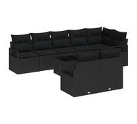 vidaXL Ensemble de canapé de Jardin modulable de 9 pièces avec Coussins Beige Poly Rattan