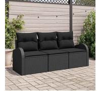 vidaXL Ensemble de canapé de jardin Noir polyrotin 3345903