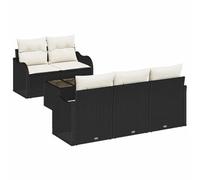 vidaXL Ensemble de canapé de Jardin Noir polyrotin, Canapé extérieur léger et résistant, Design modulable pour Jardin et terrasse, Set détente UV-Protecteur