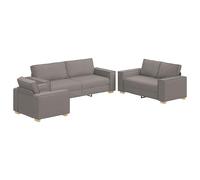 vidaXL Ensemble de canapé Moderne Taupe 3 Places 2 et Chaise pour Salon ou Bureau | Mobilier en Tissu Polyester Respirant, Solution d'assise intérieure, Canapé Durable