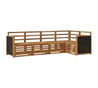 vidaXL Ensemble de canapé sectionnel 4 pièces Naturel Jardin Mobilier d'extérieur moderne Ensemble robuste pour terrasse Sièges confortables