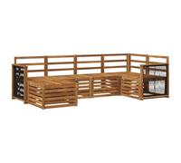 vidaXL Ensemble de Canapé Sectionnel 5 Pièces Naturel Canapé Moderne Extérieur Mobilier Sectionnel Robuste Confort sur Votre Terrasse et Terrasse