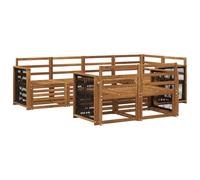 vidaXL Ensemble de canapé sectionnel 6 pièces naturel, canapé de jardin, section moderne pour extérieur, ensemble résistant, siège confortable sur la terrasse, idéal pour vivre