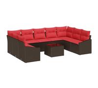 vidaXL Ensemble de Canapés 10 pc Marron polyrotin