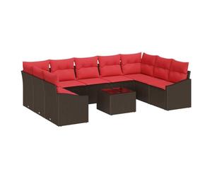 vidaXL Ensemble de Canapés 10 pc Marron polyrotin
