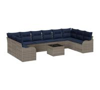 vidaXL Ensemble de Canapés 11 pc Gris Polyester