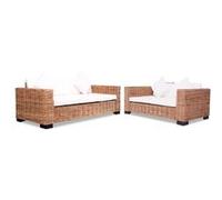 vidaXL Ensemble de canapés 15 pcs Rotin naturel