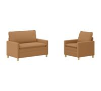 vidaXL Ensemble de Canapés 2 pc Beige Tissu