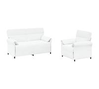 vidaXL Ensemble de Canapés 2 pc Blanc Tissu