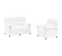 vidaXL Ensemble de Canapés 2 pc Blanc Tissu