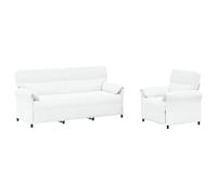 vidaXL Ensemble de Canapés 2 pc Blanc Tissu
