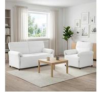 vidaXL Ensemble de Canapés 2 pc Blanc Tissu