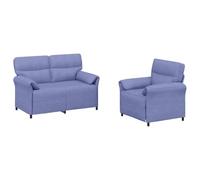 vidaXL Ensemble de Canapés 2 pc Bleu Denim Tissu