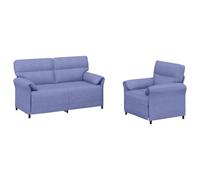 vidaXL Ensemble de Canapés 2 pc Bleu Denim Tissu