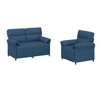 vidaXL Ensemble de Canapés 2 pc Bleu Tissu
