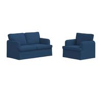 vidaXL Ensemble de Canapés 2 pc Bleu Tissu