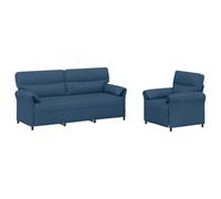 vidaXL Ensemble de Canapés 2 pc Bleu Tissu