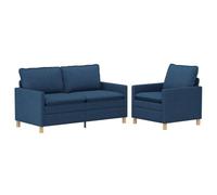 vidaXL Ensemble de Canapés 2 pc Bleu Tissu