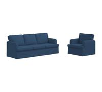 vidaXL Ensemble de Canapés 2 pc Bleu Tissu