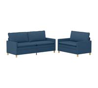 vidaXL Ensemble de Canapés 2 pc Bleu Tissu