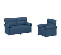vidaXL Ensemble de Canapés 2 pc Bleu Tissu