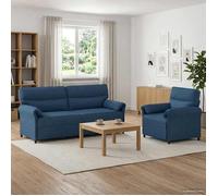 vidaXL Ensemble de Canapés 2 pc Bleu Tissu