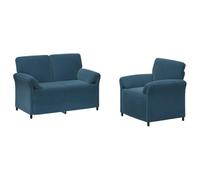 vidaXL Ensemble de Canapés 2 pc Bleu Velours