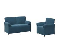 vidaXL Ensemble de Canapés 2 pc Bleu Velours