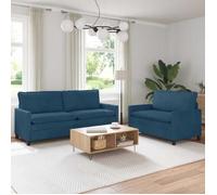 vidaXL Ensemble de Canapés 2 pc Bleu Velours 3417135
