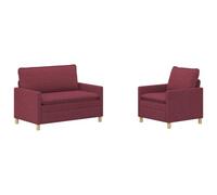 vidaXL Ensemble de Canapés 2 pc Bordeaux Tissu