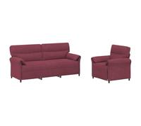 vidaXL Ensemble de Canapés 2 pc Bordeaux Tissu