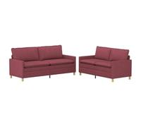 vidaXL Ensemble de Canapés 2 pc Bordeaux Tissu