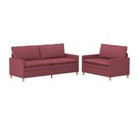 vidaXL Ensemble de Canapés 2 pc Bordeaux Tissu