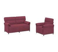 vidaXL Ensemble de Canapés 2 pc Bordeaux Tissu