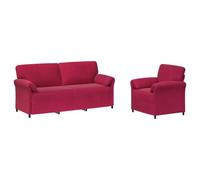 vidaXL Ensemble de Canapés 2 pc Bordeaux Velours