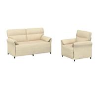 vidaXL Ensemble de Canapés 2 pc Crème Tissu