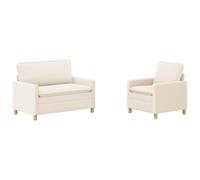 vidaXL Ensemble de Canapés 2 pc Crème Tissu
