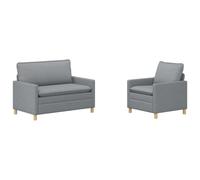 vidaXL Ensemble de Canapés 2 pc Gris Clair Tissu
