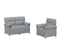 vidaXL Ensemble de Canapés 2 pc Gris Clair Tissu