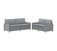 vidaXL Ensemble de Canapés 2 pc Gris Clair Tissu