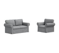 vidaXL Ensemble de Canapés 2 pc Gris Clair Tissu